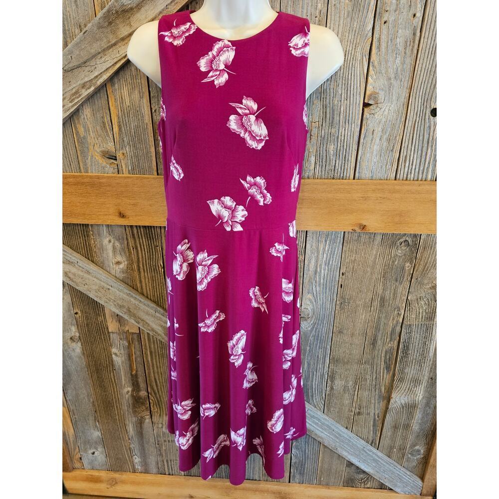 Lauren ralph lauren sleevless sun dress career casual EUC 4 preppy long floral